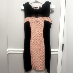 Black and light pink dress